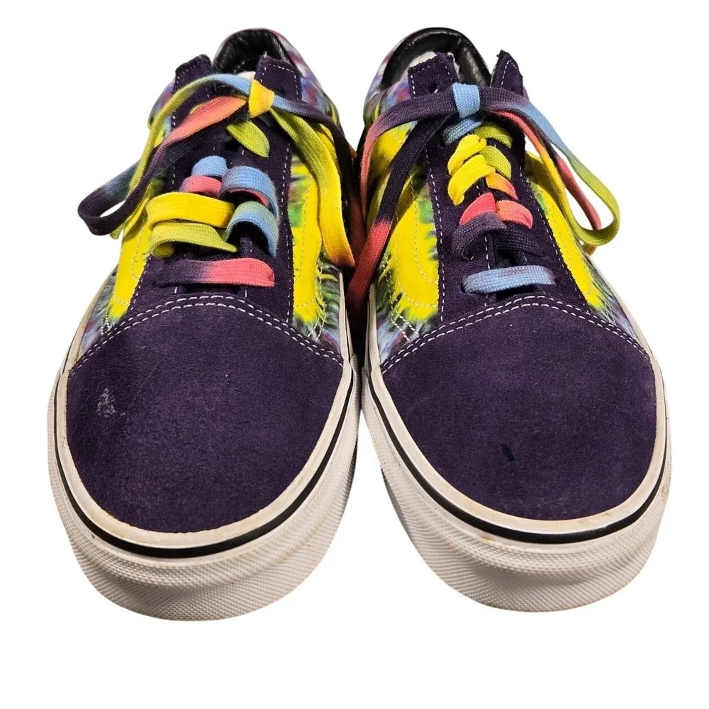 Vans Old Skool Tie Dye Purple Suede Low Top Sneakers Mens 9 Womens 10.5